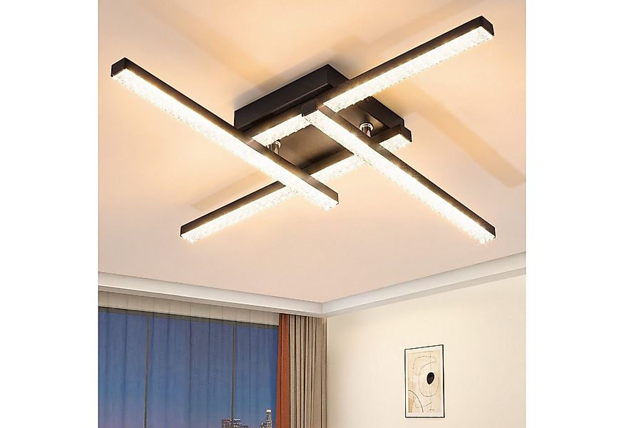 Nettlife LED Deckenleuchte Schwarz Deckenlampe LED 20W 3000K Warmweiß, LED günstig online kaufen