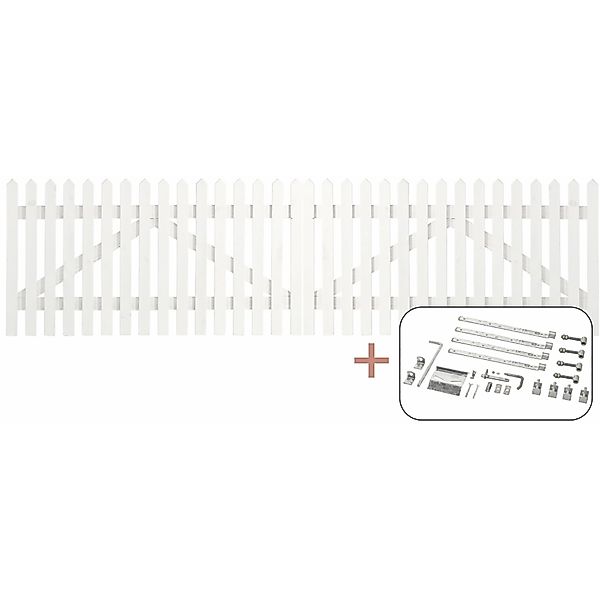 Doppeltor Skagen Lux Nadelholz Weiß 300 cm x 80 cm günstig online kaufen