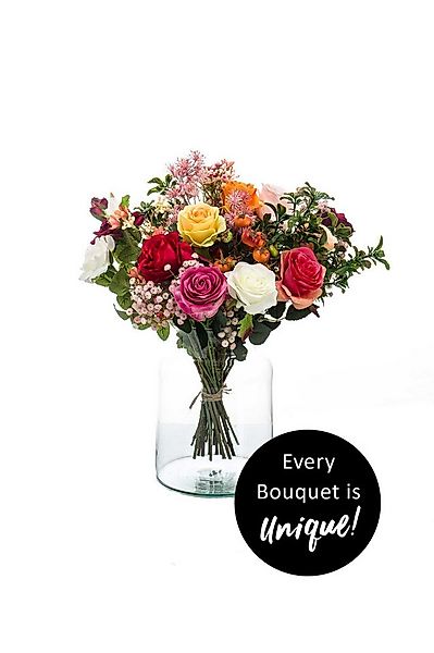 Kunstblumenstrauß Rose, Emerald, Höhe 54 cm, Farbe: Mehrfarbig, Höhe: 54cm günstig online kaufen