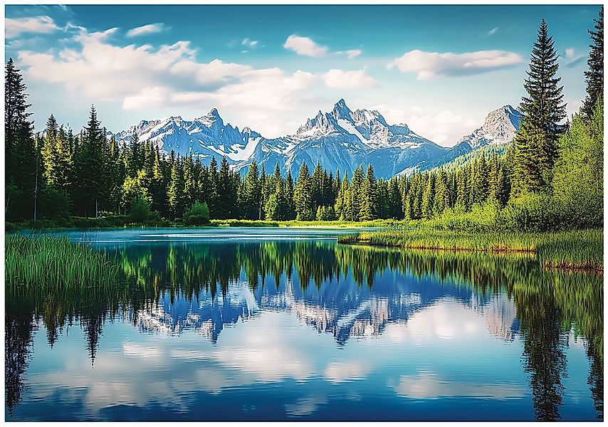 Wallarena Fototapete See Gebirge Wald Vlies günstig online kaufen