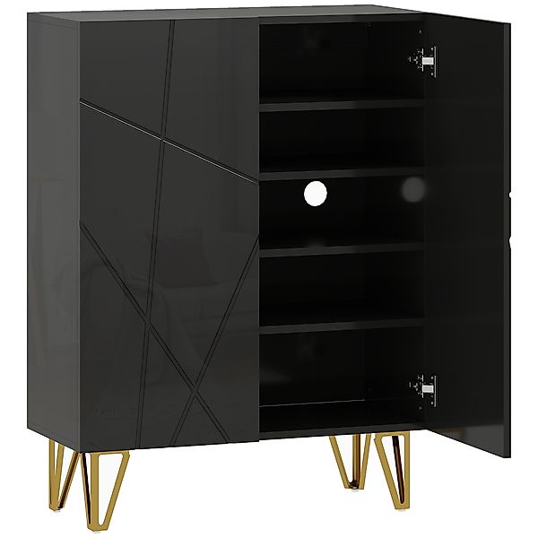 HOMCOM Schuhschrank mit 2 Türen, Schuhregal, Schuhaufbewahrung mit 3 Verste günstig online kaufen