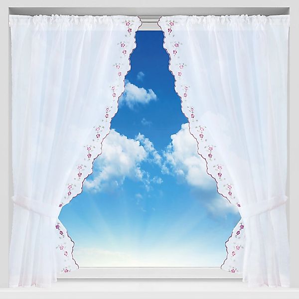 Arsvita Vorhang, Stangendurchzug, transparent, Gardinenset (2 Schlaufenscha günstig online kaufen