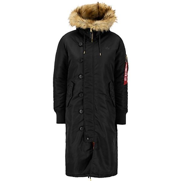 Alpha  Parkas Long Fishtail Women - black/shiny gold günstig online kaufen