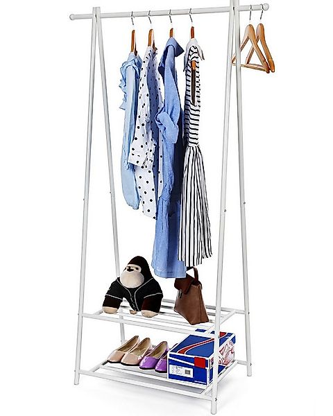 SONGMICS Kleiderständer, 2 Ablagen, Metallgestell, platzsparend günstig online kaufen