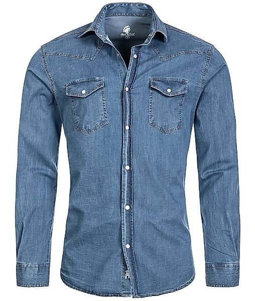 Rock Creek Jeanshemd Herren Jeanshemd Blau H-200B günstig online kaufen