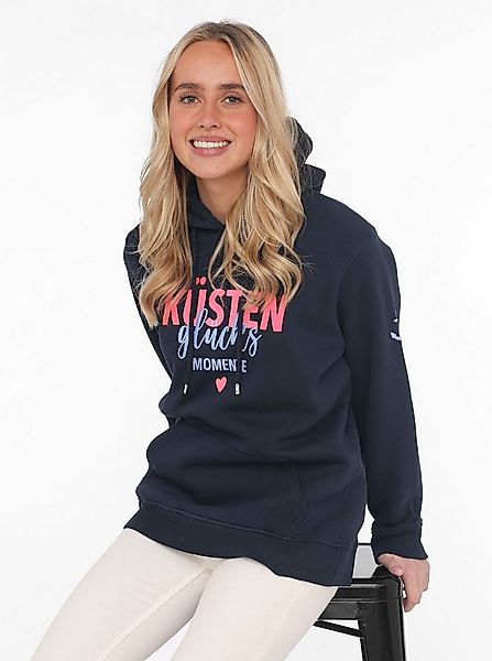 Zwillingsherz Sweatshirt gestickter Schriftzug vorn und hinten, Kapuze, Lan günstig online kaufen