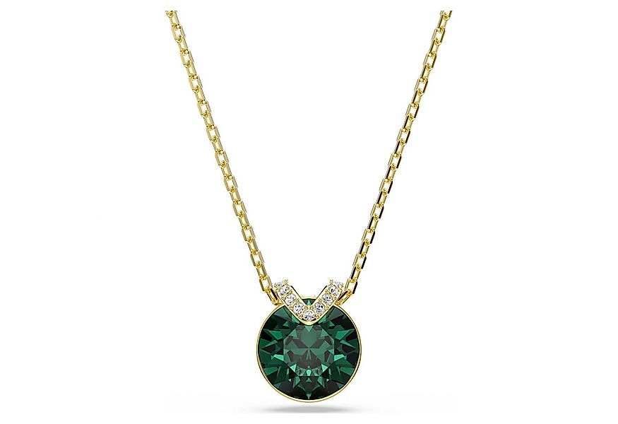 Swarovski Charm-Kette Bella V Anhänger Rundschliff, Grün, Goldlegierungssch günstig online kaufen
