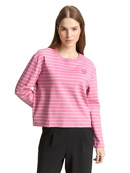 TOM TAILOR Denim T-Shirt mit Streifen Muster günstig online kaufen