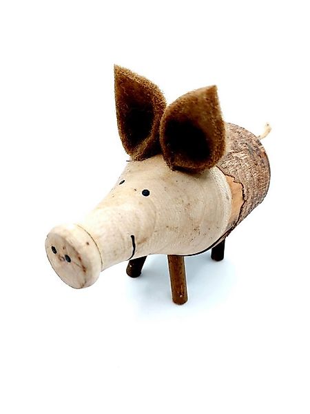 meytrade Dekofigur Glücksschweinchen aus Holz, Glücksbringer, Naturdeko, Sa günstig online kaufen