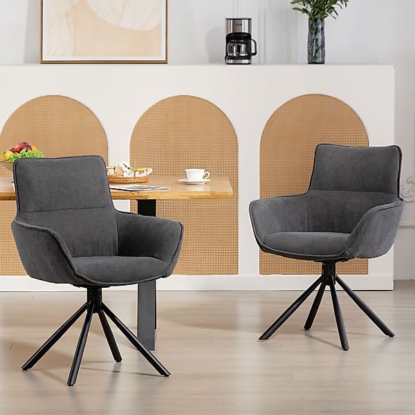 HOMCOM Esszimmerstuhl Drehbar Sessel mit Armlehne, günstig online kaufen