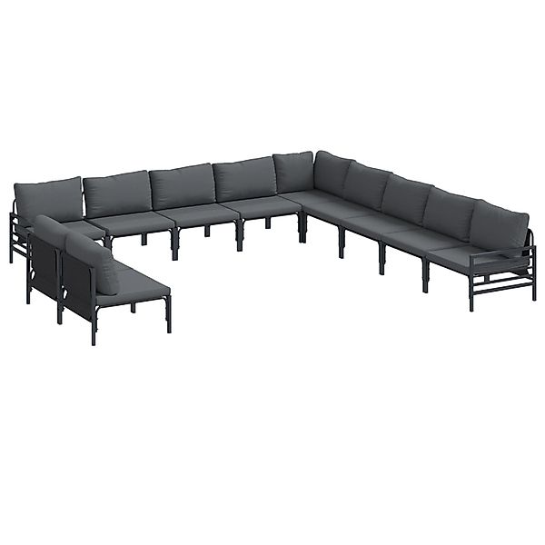vidaXL Garten-Sofa-Set 11-Tlg Anthrazit Stahl 3379000 günstig online kaufen