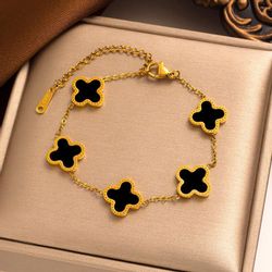 GOLDKLEIN Goldarmband Edelstahl vergoldet Blume verschiedene günstig online kaufen