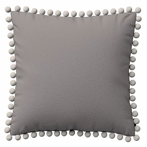 Kissenhülle Wera mit Bommeln, beige, 45 x 45 cm, Bouclé (702-82) günstig online kaufen