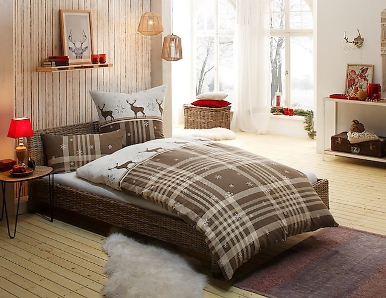 my home Bettwäsche Wenda, Biber, 2 günstig online kaufen
