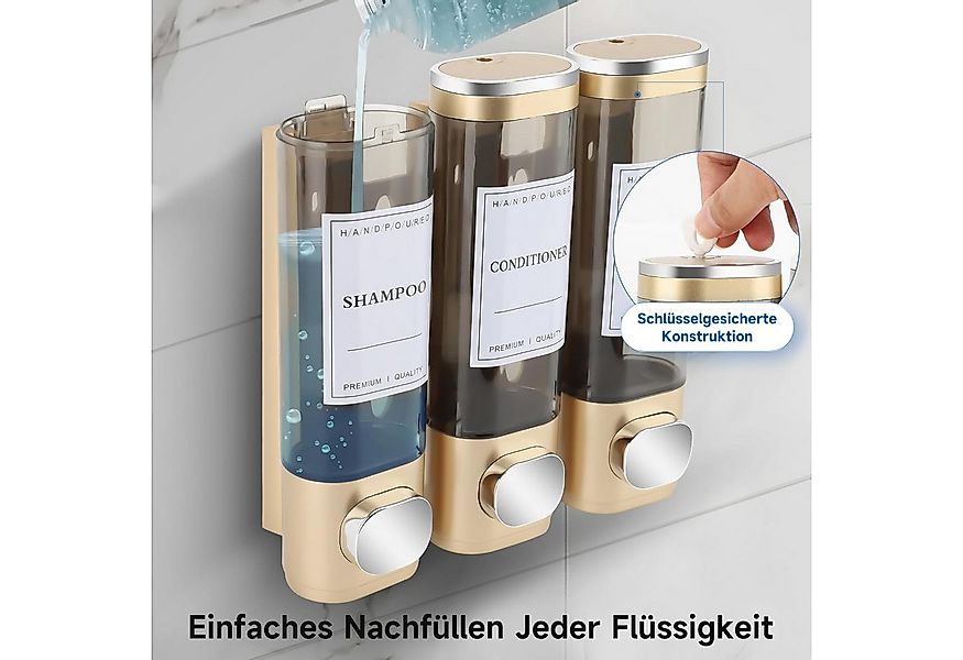 Coonoor Seifenspender 3 Kammern Seifenspender Wandbefestigung für Hotel Zuh günstig online kaufen