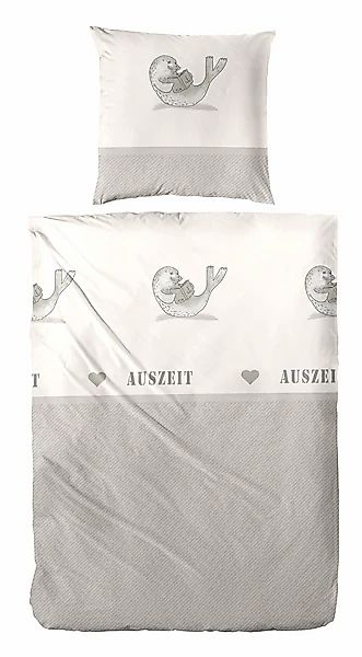 Primera Bettwäsche »Renforce-Bettwäsche Auszeit«, mit relaxender Robbe günstig online kaufen