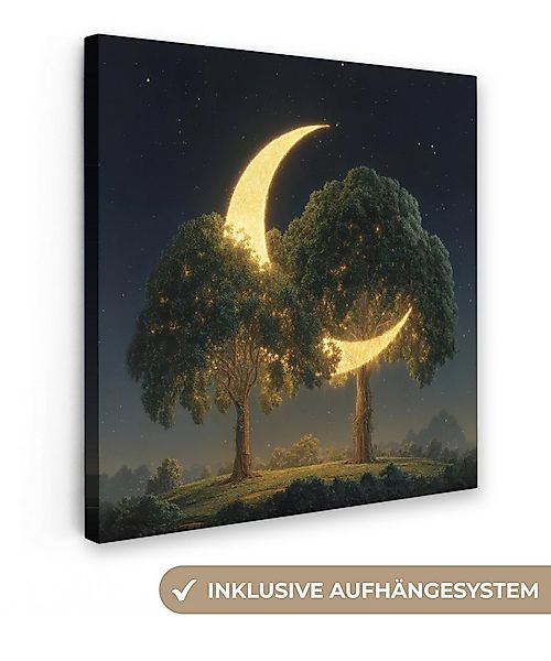 OneMillionCanvasses® Leinwandbild Mond - Bäume - Ruhe, Fotodruck (1 St), Wa günstig online kaufen