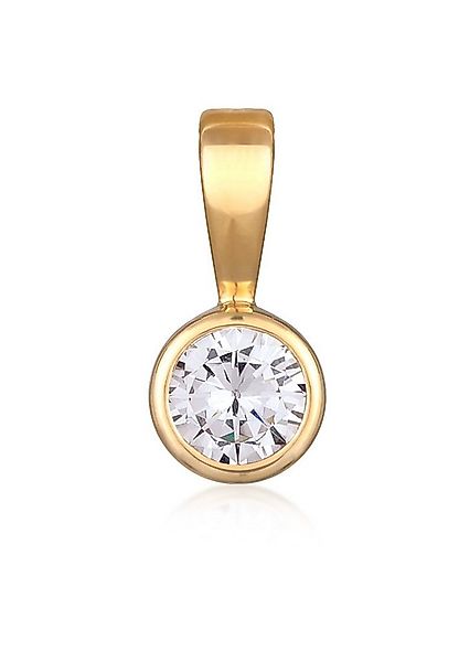 Nenalina Kettenanhänger Solitär Zirkonia Damenkette Basic 925 Silber, Kreis günstig online kaufen