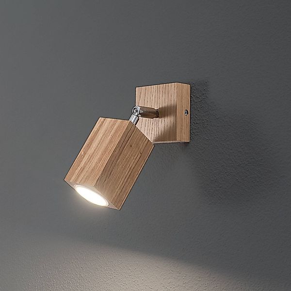 Envostar Peach Puff Wandspot Holz Quader 1-flammig günstig online kaufen
