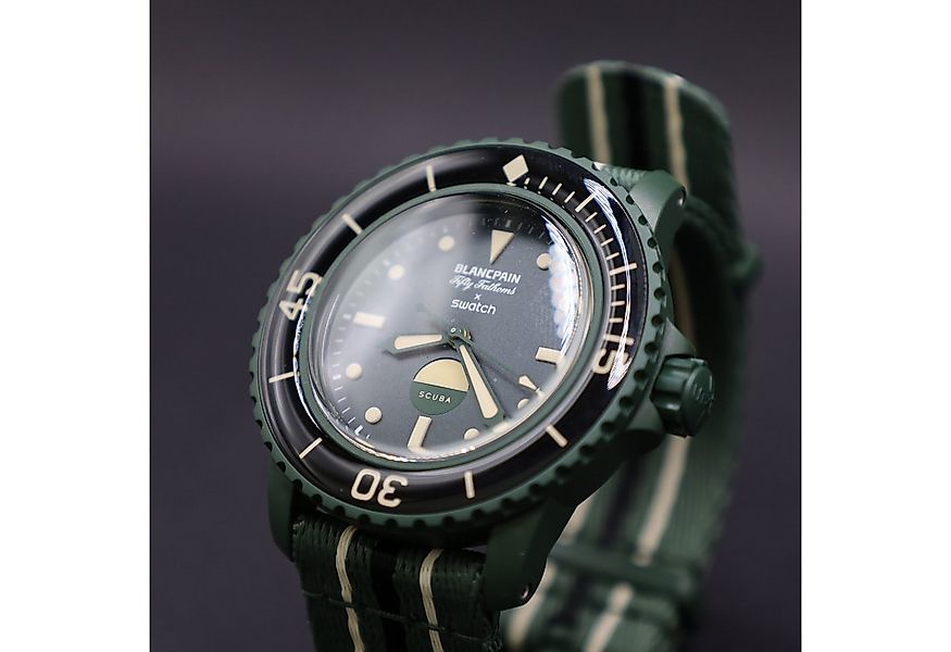 Swatch Automatikuhr Swatch x Blancpain Green Abyss Automatikuhr Bioceramic günstig online kaufen