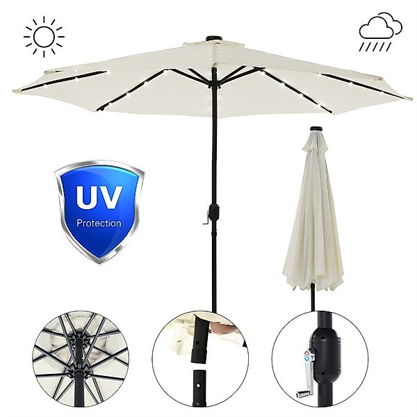 Mucola Sonnenschirm Sonnenschirm Ø3m LED Beleuchtung günstig online kaufen