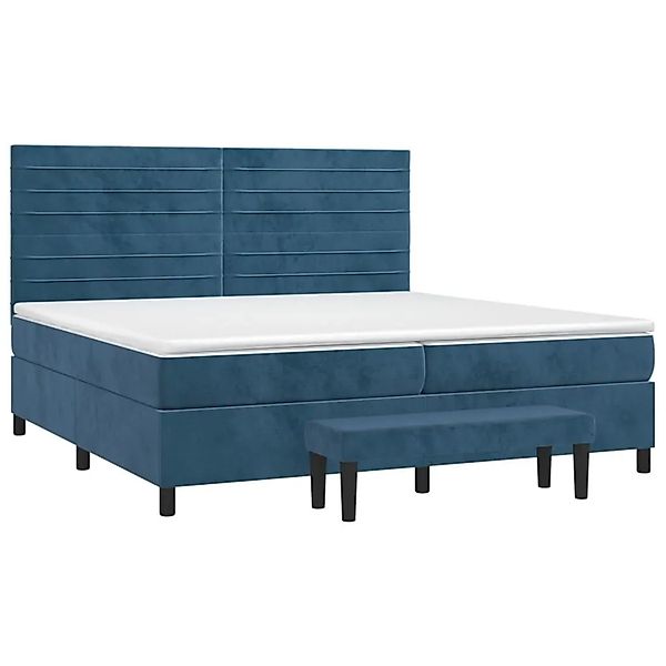 vidaXL Boxspringbett mit Matratze Dunkelblau 200x200 cm Samt 3137927 günstig online kaufen