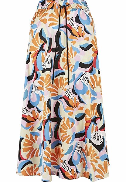URBAN CLASSICS Jerseyrock "Urban Classics Damen Ladies AOP Satin Midi Skirt günstig online kaufen