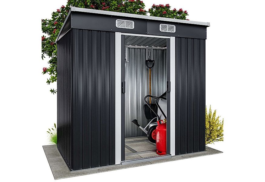 Gardebruk Gerätehaus, BxT: 122x196 cm, L Metall 2m² mit Fundament 196x122x1 günstig online kaufen