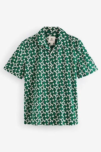 Next Kurzarmhemd Kurzärmeliges Hemd, grüner Geo-Druck (1-tlg) günstig online kaufen