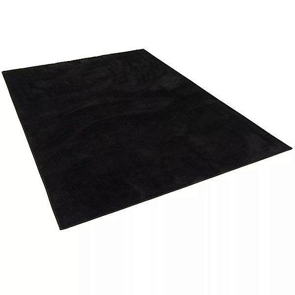 Pergamon Luxus Super Soft Hochflor Langflor Teppich Melia Schwarz 80x150cm günstig online kaufen