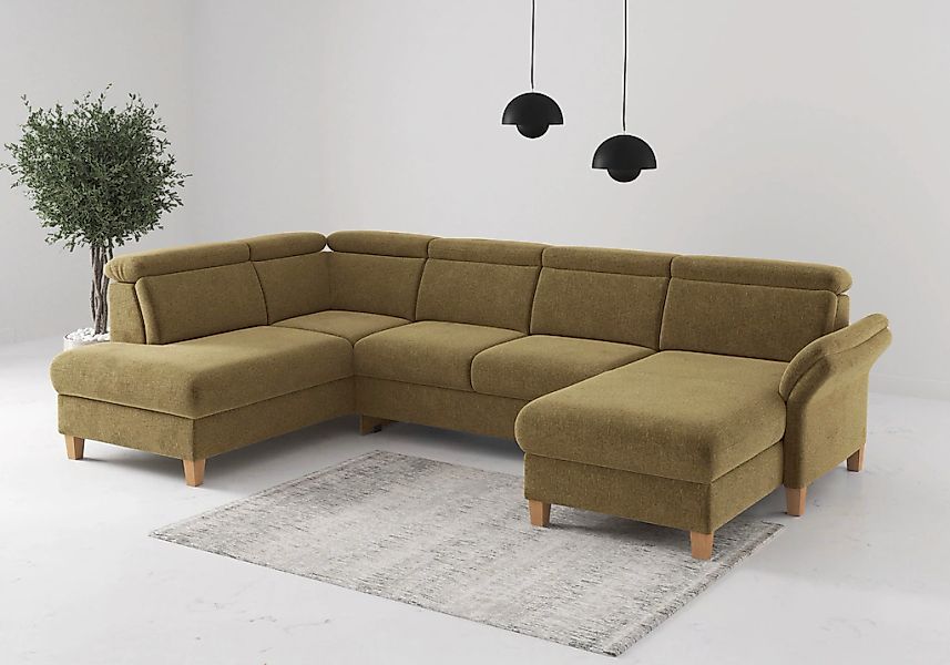Home affaire Wohnlandschaft "Glendale, U-Form" inkl. Kopfteilverstellung, w günstig online kaufen