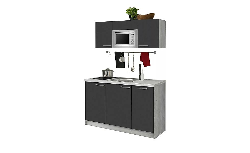 Küchenzeile mit Elektrogeräten  Haarlem - grau - 153 cm - Sconto günstig online kaufen