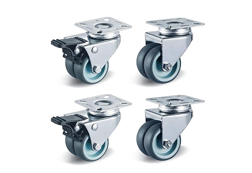 BlingBin Schwerlastrolle 4/8 Stücke 50mm Lenkrollen Doppelrollen Möbelrolle günstig online kaufen