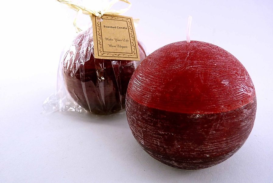 Small-Preis Kugelkerze Premium Echtwachskerze Dunkelrot Bordeauxfarben günstig online kaufen