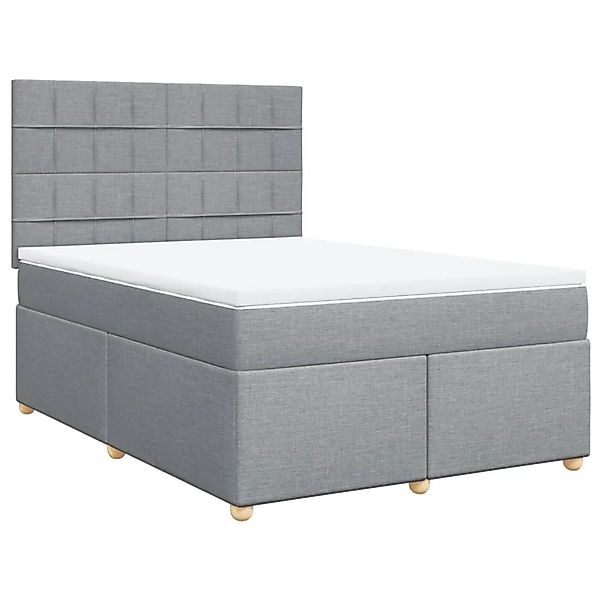 vidaXL Boxspringbett mit Matratze Hellgrau 140x200 cm Stoff 3291303 günstig online kaufen