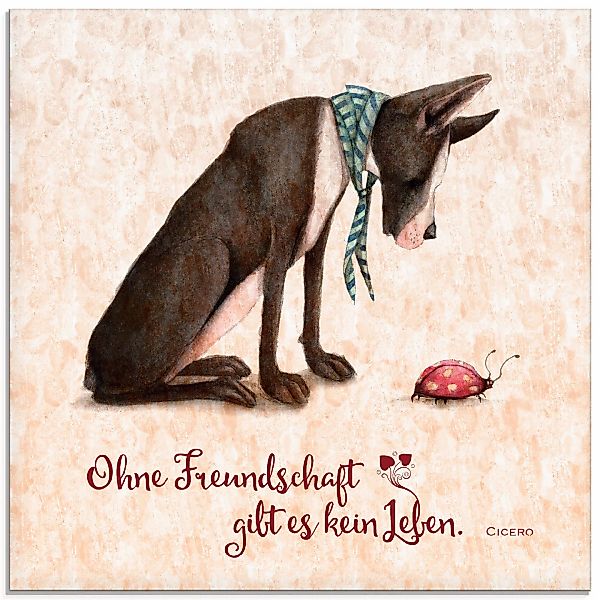 Artland Glasbild "Lebensweisheit Freundschaft", Tiere, (1 St.), in verschie günstig online kaufen