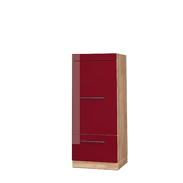 Vicco Mikrowellenschrank Fame-Line Bordeaux Hochglanz/Goldkraft Eiche 60 cm günstig online kaufen