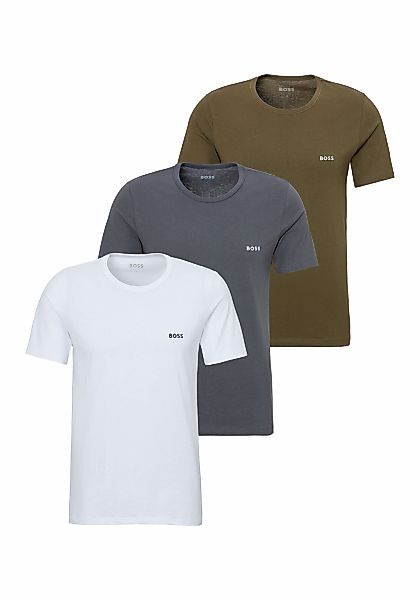 BOSS T-Shirt "TShirtRN 3P Classic", mit Logostickerei günstig online kaufen