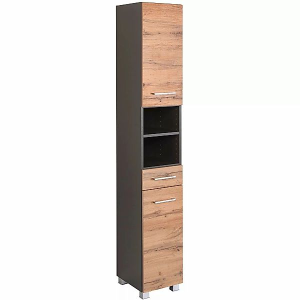 Held Möbel Hochschrank Molina 30 cm Wotaneiche-Graphitgrau günstig online kaufen