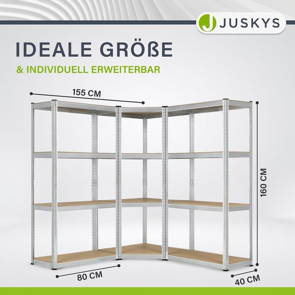 Juskys Schwerlastregal 3er Regalsystem, aus verzinktem günstig online kaufen