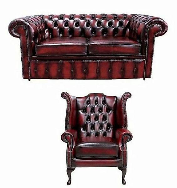 JVmoebel Chesterfield-Sofa, Designer Leder Textil Sofa Couch Polster Sofaga günstig online kaufen
