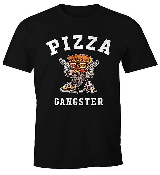 MoonWorks Print-Shirt Pizza Gangster Herren T-Shirt Fun-Shirt Moonworks® mi günstig online kaufen