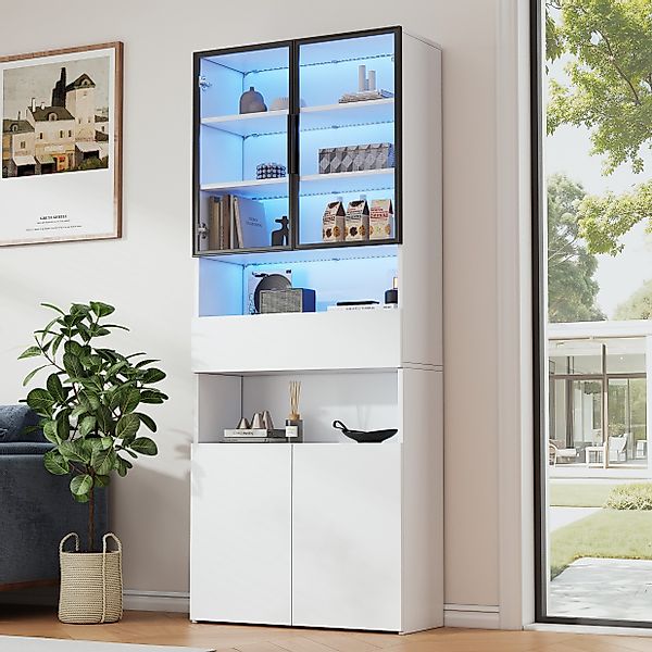 KLAM HOME Vitrine 70*30*200cm Vitrine,Vitrinenschränke Mit günstig online kaufen