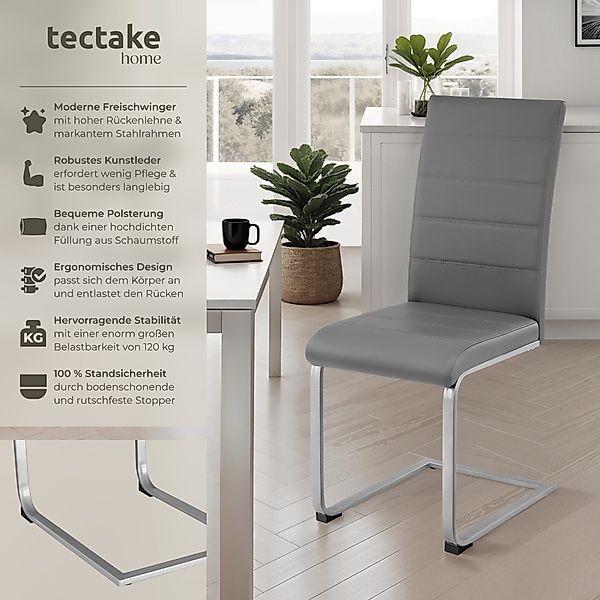 tectake Esszimmerstuhl Set Schwingstuhl (Set, 4 günstig online kaufen