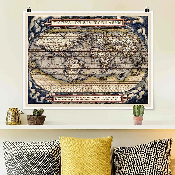 Poster Historische Weltkarte Typus Orbis Terrarum günstig online kaufen