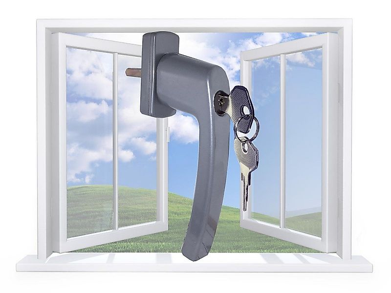 SDH Fenstergriff Fenstergriff abschließbar Kindersicherung Fenster SILBER, günstig online kaufen