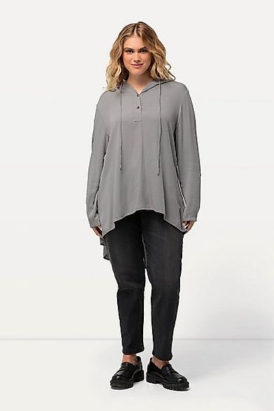 Ulla Popken Longbluse Longbluse Kapuze A-Linie hinten länger Langarm günstig online kaufen