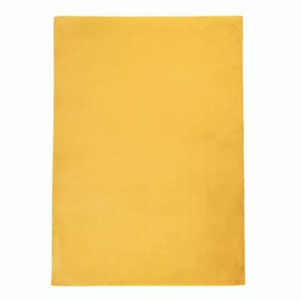 carpet city® Hochflorteppich Topia Uni Gelb gelb Gr. 120 günstig online kaufen