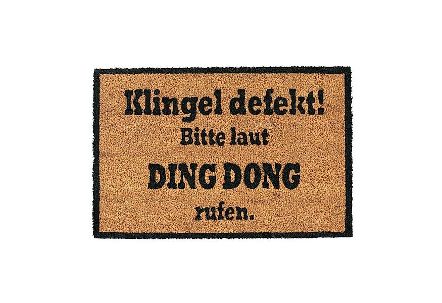 relaxdays Fußmatte Kokosmatte DING DONG, Höhe: 15 mm günstig online kaufen