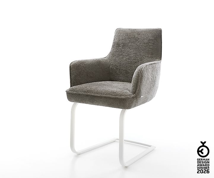 Freischwinger Heira-Flex mit Armlehnen Bouclé Soft Schlamm Freischwinger fl günstig online kaufen